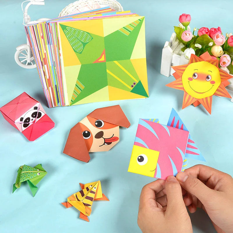 Baby Craft Toys Cartoon Animal Origami Paper Cutting Book Kids Paper Cut Puzzle Early Learning Educational Toys Gifts