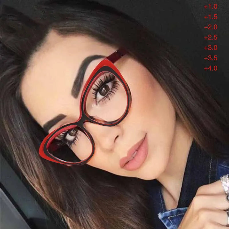 Fashion Cat Eye Women Reading Glasses Men Hyperopia Eyeglasses Computer Presbyopia Diopter +1.0+1.5+2.0+2.5+3.0+3.5+4.0