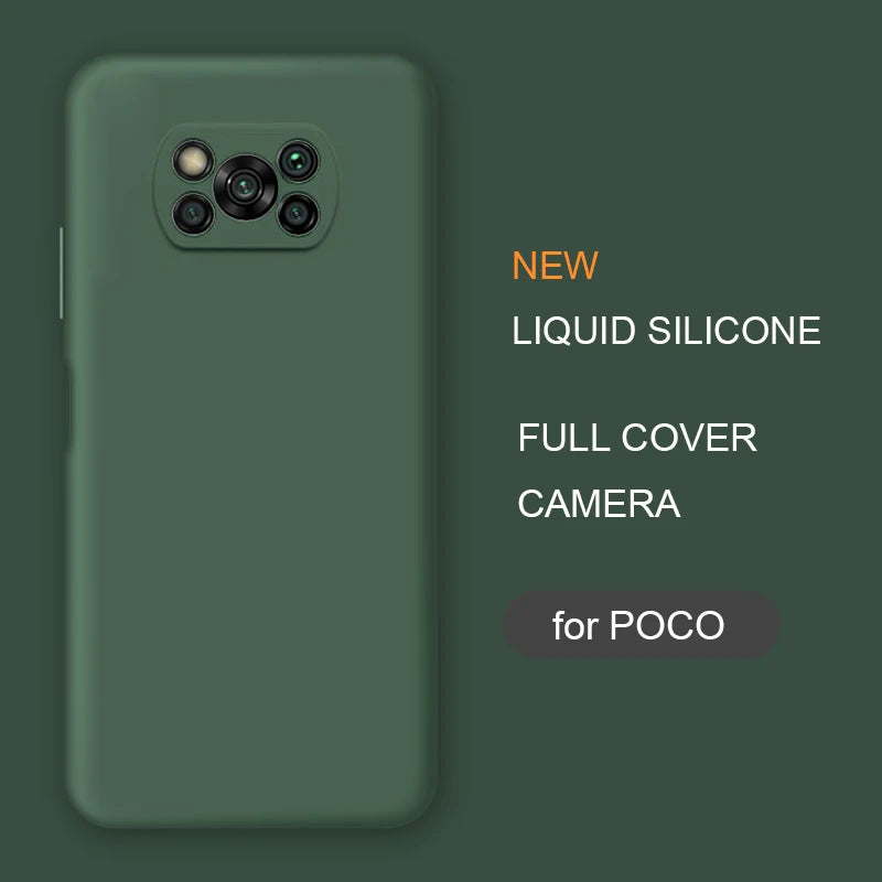 New Full Cover Liquid Silicone Phone Case For Xiaomi Poco X3 Nfc M2 F2 Pro X2 global Original Soft Protective Back Covers Cases