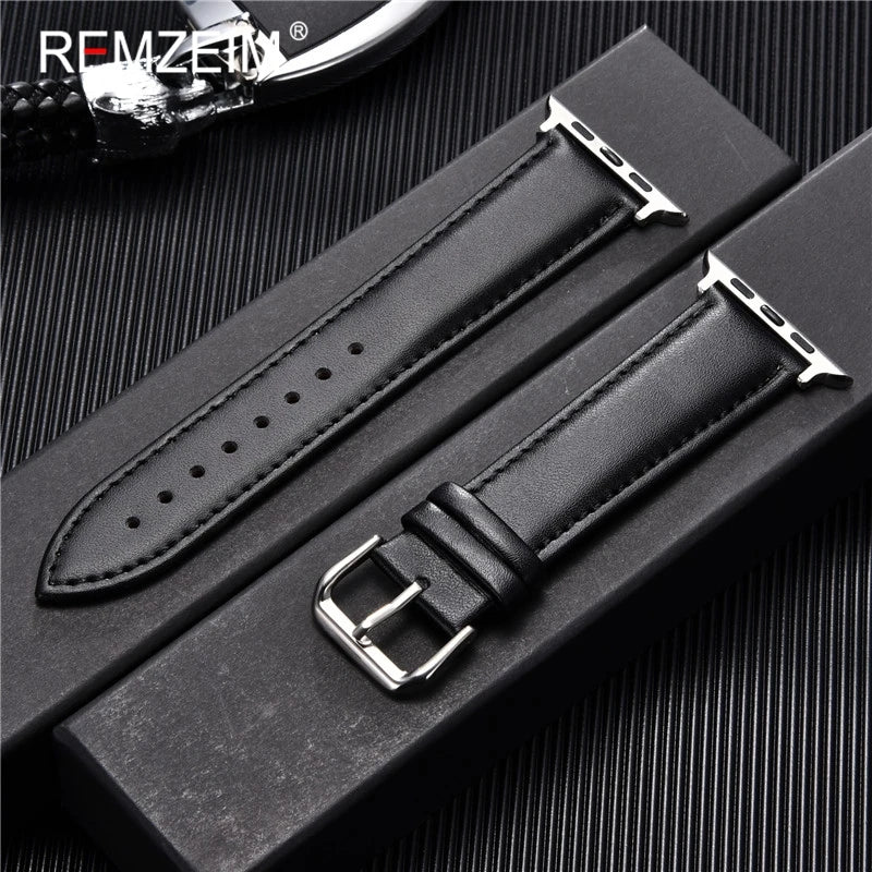 Calfskin Genuine Leather Watchband 38mm 40mm 41mm for iwatch 8 7 6 5 4 3 SE Replace Wrist Strap 42mm 44mm 45mm for Apple Watch