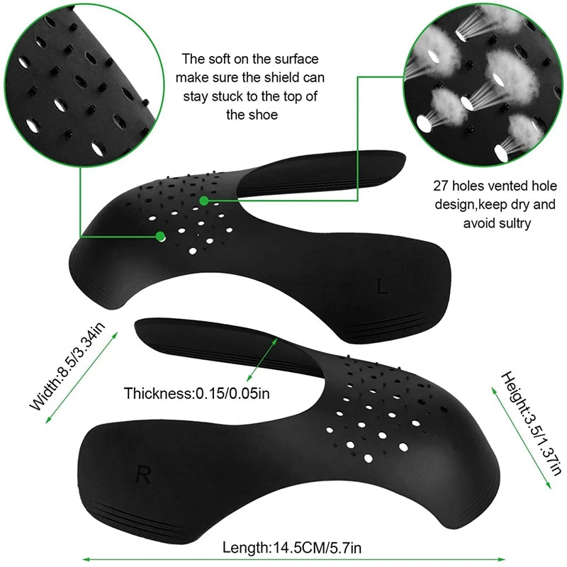 1Pair Crease Protector Shoe Anti Crease Bending Crack Toe Cap Support Shoe Stretcher Lightweight Keeping Shield Sneakers