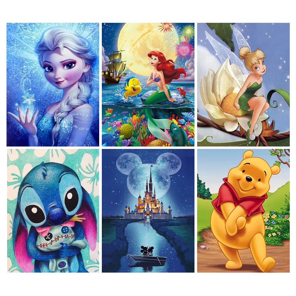 Disney Diamond Painting Kit Cartoon Princess 5D DIY Mosaic Picture Crafts Art Hobby Diamond Embroidery Cross Stitch Home Decor