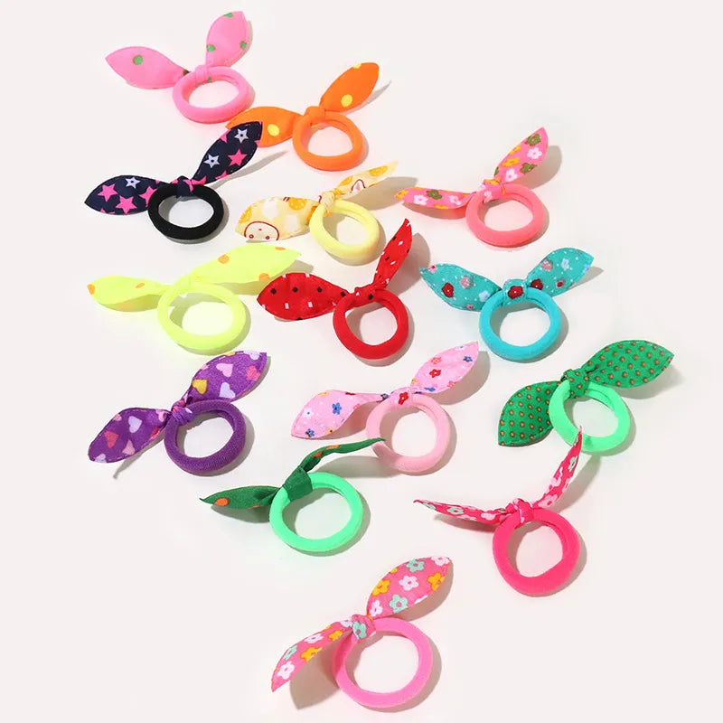 20/50Pcs/Set Girls Colorful Nylon Small Elastic Hair Bands Kids Cute Bow Hair Bands Ponytail Holder Headband Hair Accessories