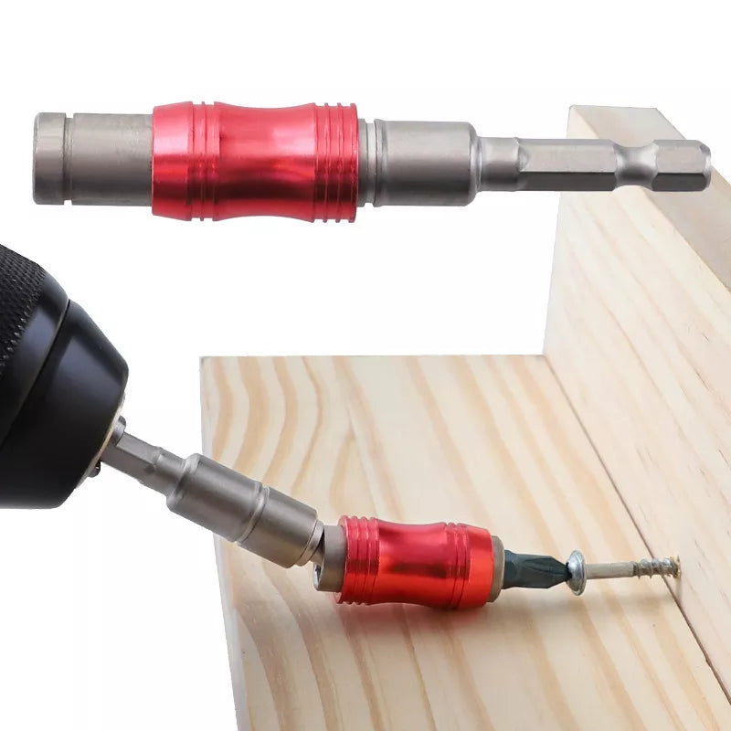 Magnetic Pivot Drill Bit 1/4" Pivoting Magnetic Screw Drill Bit Tip Holder Screwdriver Woodworking Tool Guide Bit Extension Rod