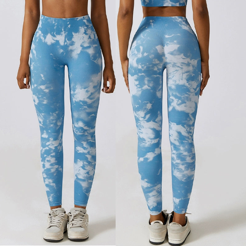 Print Seamless High Waist Camouflage Hip-Lift and Belly Shaping Yoga Pants