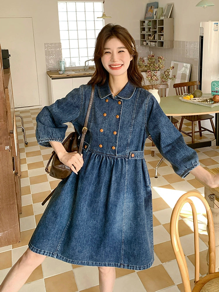 Early Spring Loose Slim Fit Slimming Denim Dress