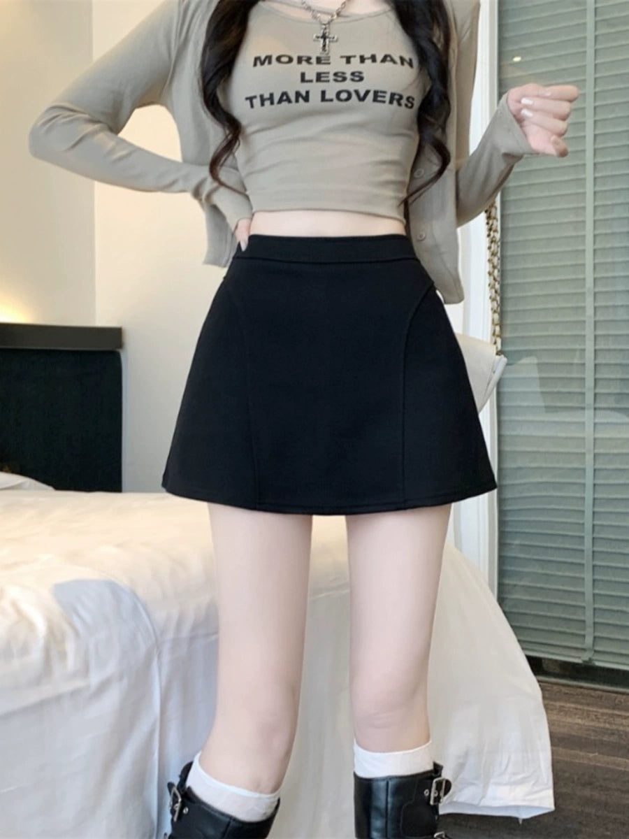 Casual Sports Gray Sexy Anti-Exposure Skirt