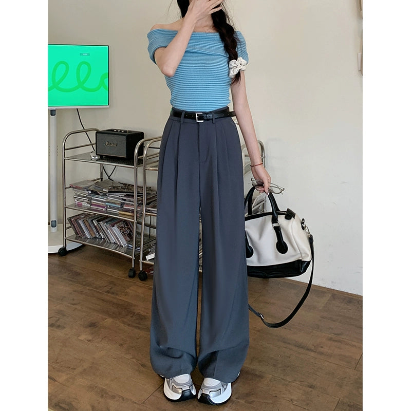 Retro High Waist Drooping Early Spring Slimming Pants Suit