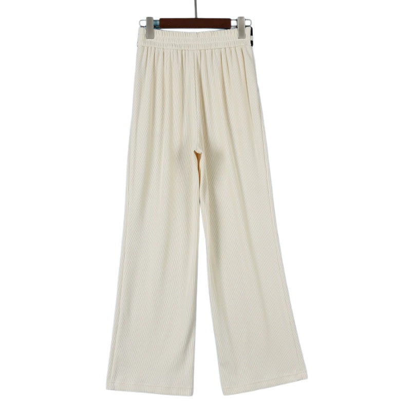 Chinese Style Elastic Waist Straight-leg Casual Pants