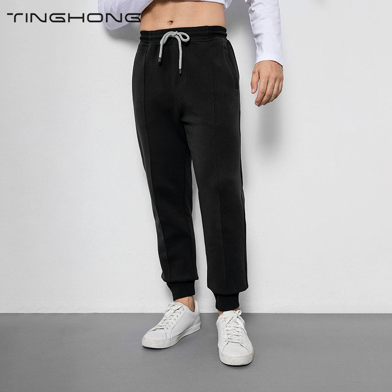 Spring and Summer Welfare Men Spring and Summer Air Layer Fabric Tie-Leg Drawstring Casual Pants Soft Glutinous Sweatpants