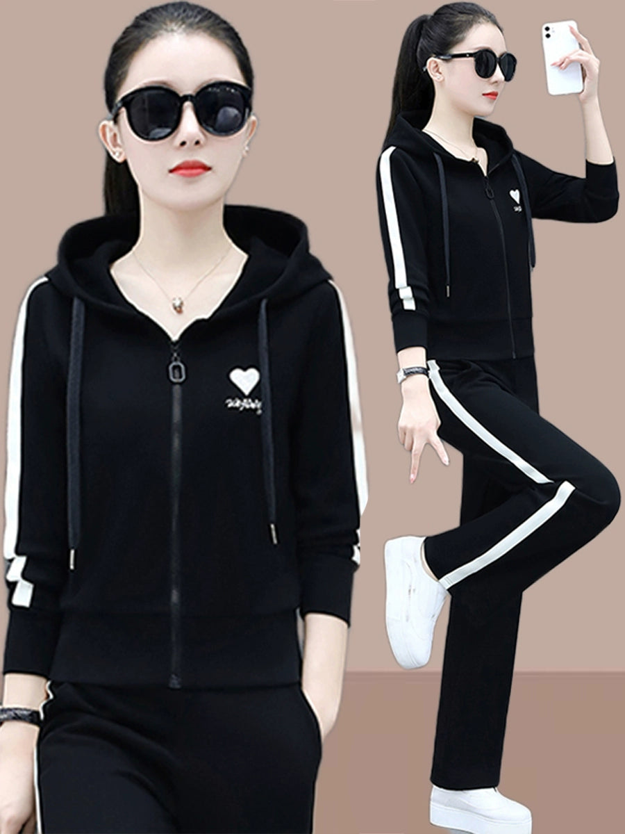 Fashion Hooded Cardigan Long Sleeves Loose Pants Sportswear