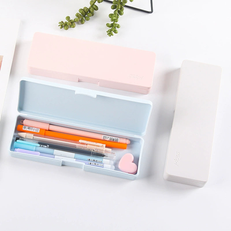 Non-Printed Style Minimalist Pp Frosted Pure Color Stationery Box Fresh Creative Student Desktop Storage Pencil Box Storage Box