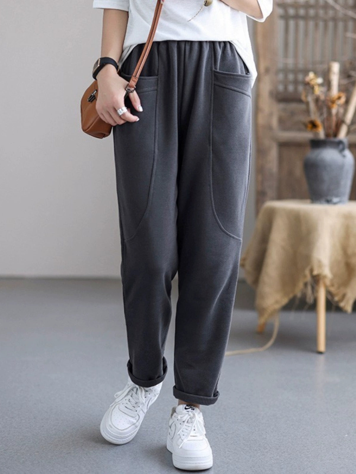 Cotton 2024 Spring Leisure Easiest for Match Knitted Sweatpants