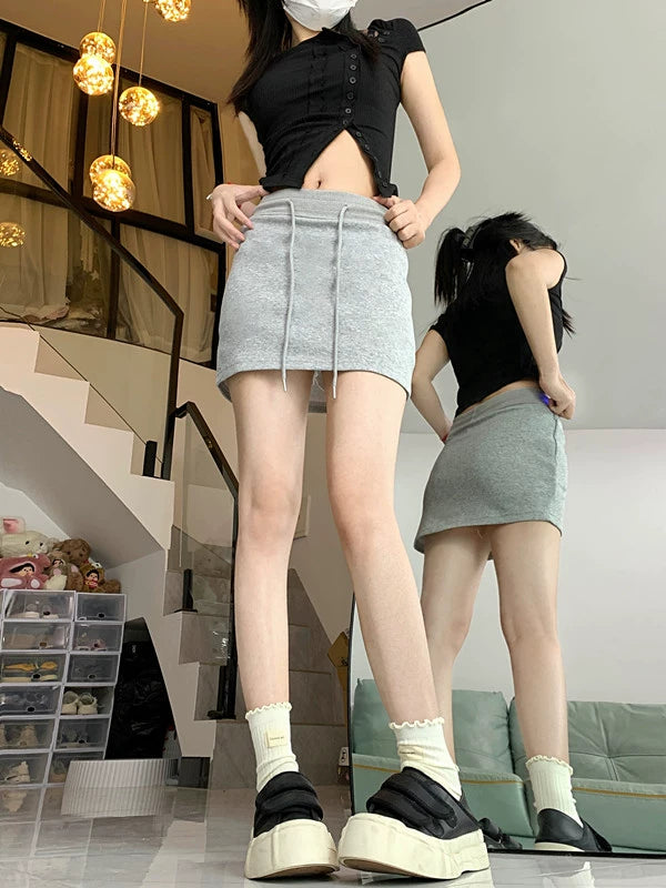 Casual Sports Gray Sexy Small Skirt