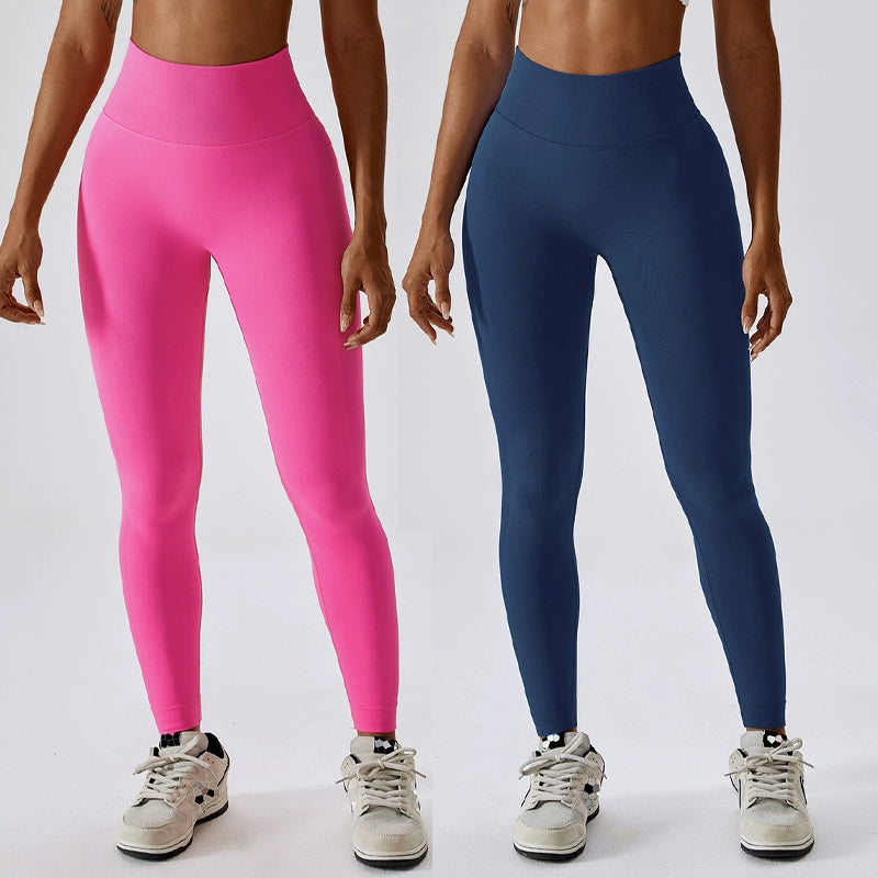 European and American Buttock Lifting Seamless Fitness Pants Belly Holding High Waist Yoga Pants Tight Cropped Pants Cycling Running Sweat pants Trousers