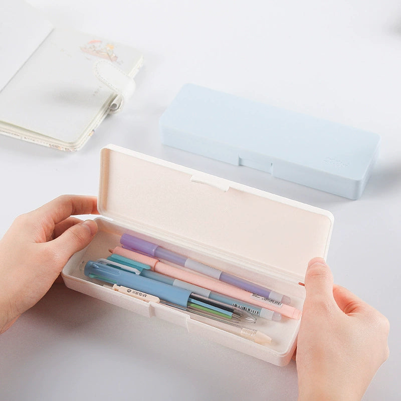 Non-Printed Style Minimalist Pp Frosted Pure Color Stationery Box Fresh Creative Student Desktop Storage Pencil Box Storage Box