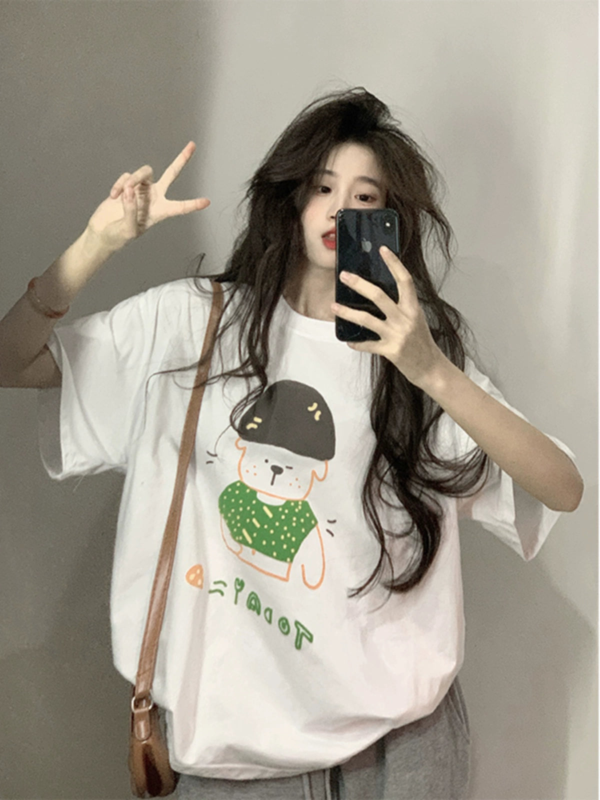 Women's Spring Print Casual White Half Sleeve Cartoon