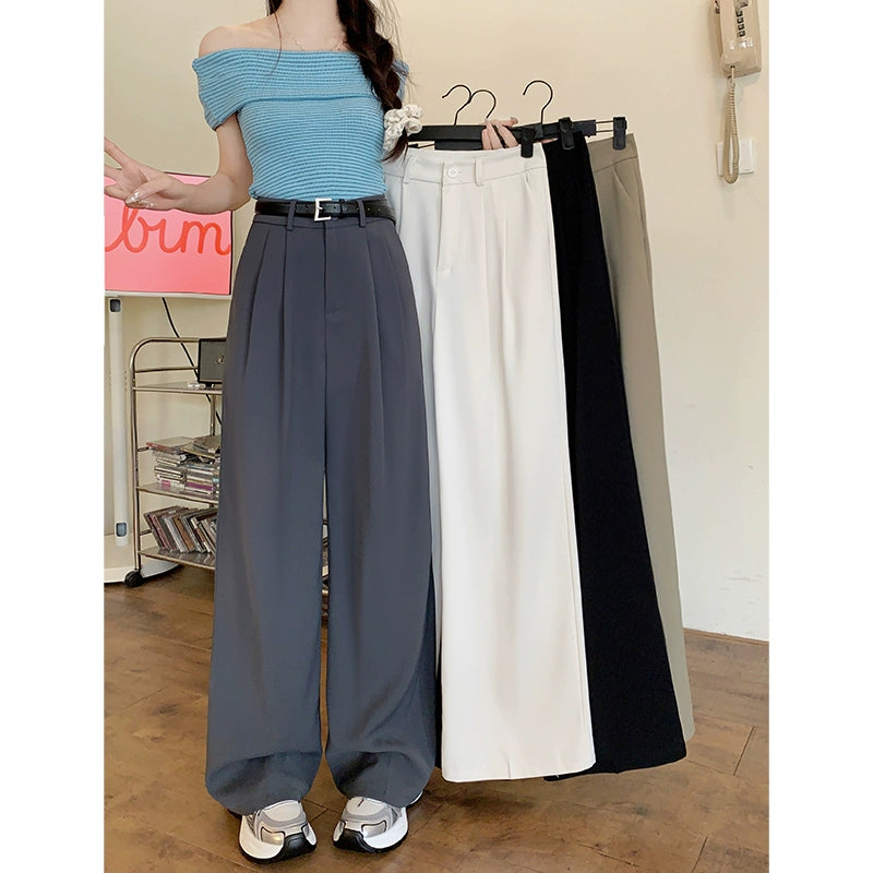 Retro High Waist Drooping Early Spring Slimming Pants Suit