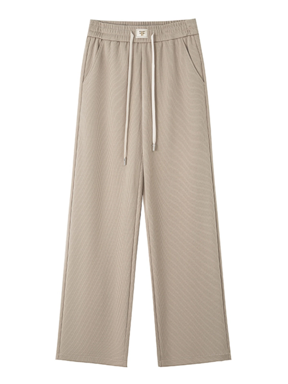 Spring High Waist Slim Looking Loose Wide-Leg Straight Pants