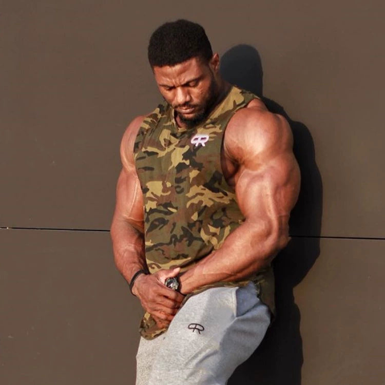 Gym Summer New Arrival Muscle Sports Vest Men Camouflage Brothers Mesh Quick-Drying Wait Lifting Fitness Training Clothes