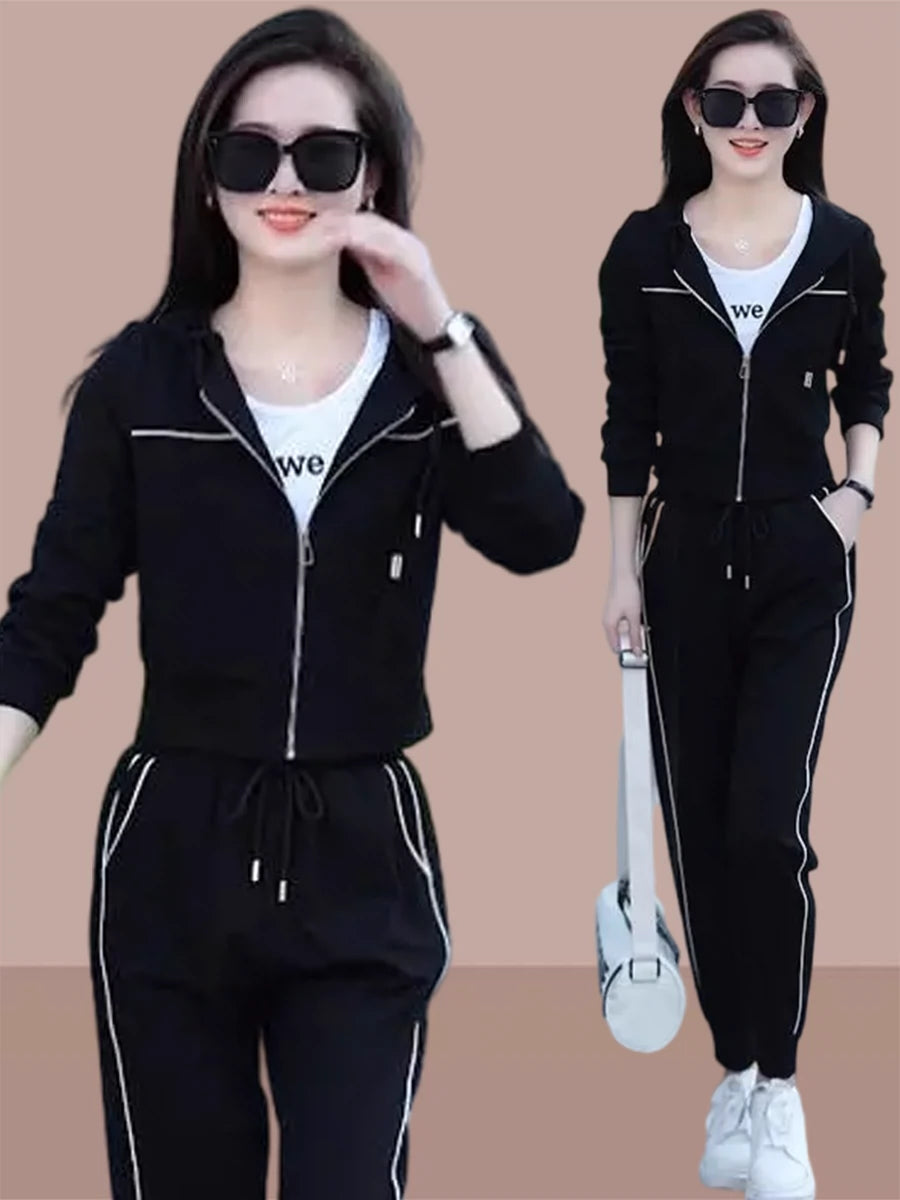 Younger Korean Style Fashion Sweatpants Casual Sports Suit