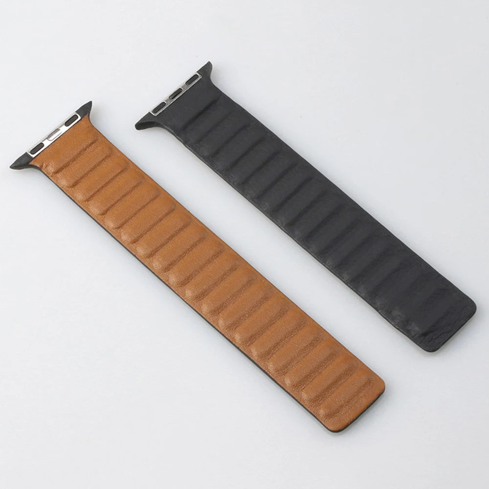 Leather Loop Strap for Apple Watch Band 44mm 40mm 45mm 41mm Magnetic Link Bracelet iWatch Ultra 49mm Seires 8 7 6 SE 5 4 3 42mm