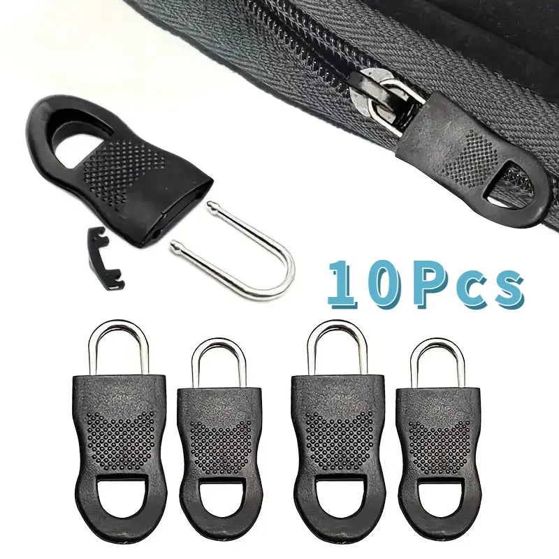 10Pcs Replacement Zipper Pull Puller End Fit Rope Tag Clothing Zip Fixer Broken Buckle Zip Cord Tab Bag Suitcase Backpack Tent