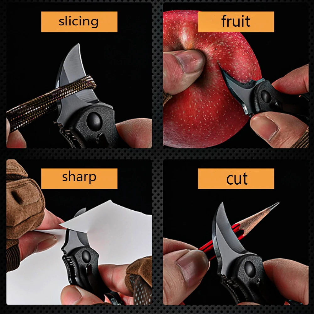 NEW Mini  Keychain Pocket Knife Stainless Steel Camping Small Mini Portable Knife Peeler Fixed Blade Multi EDC Tool with Chain