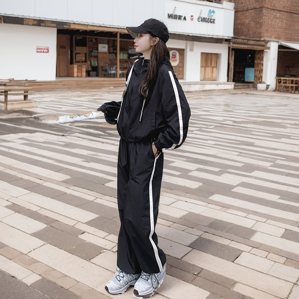 Early Spring K-style Loose Shell Jacket Two-piece Set Sportswear