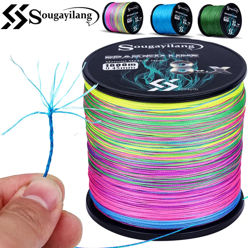 Sougayilang New 9 Strands PE Fishing Line Raid Fishing Line 300M 500M 1000M Multifilament Fishing Wire Carp Fishing Line Tool