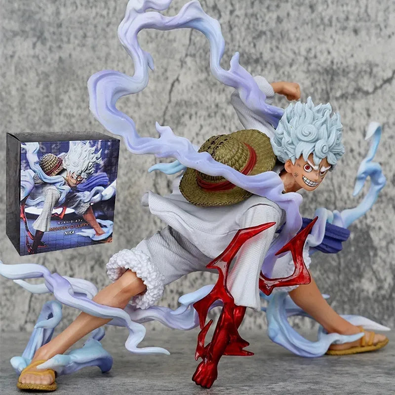 One Piece Figure Anime Sun God Nika Luffy Gear 5 Action Figures Gk Statue PVC Model Toys Room Ornament Children Gifts