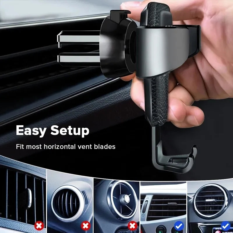 Gravity Car Holder For Phone Air Vent Clip Mount Mobile Cell Stand Smartphone GPS Support For iPhone 13 12 Xiaomi Samsung Phone