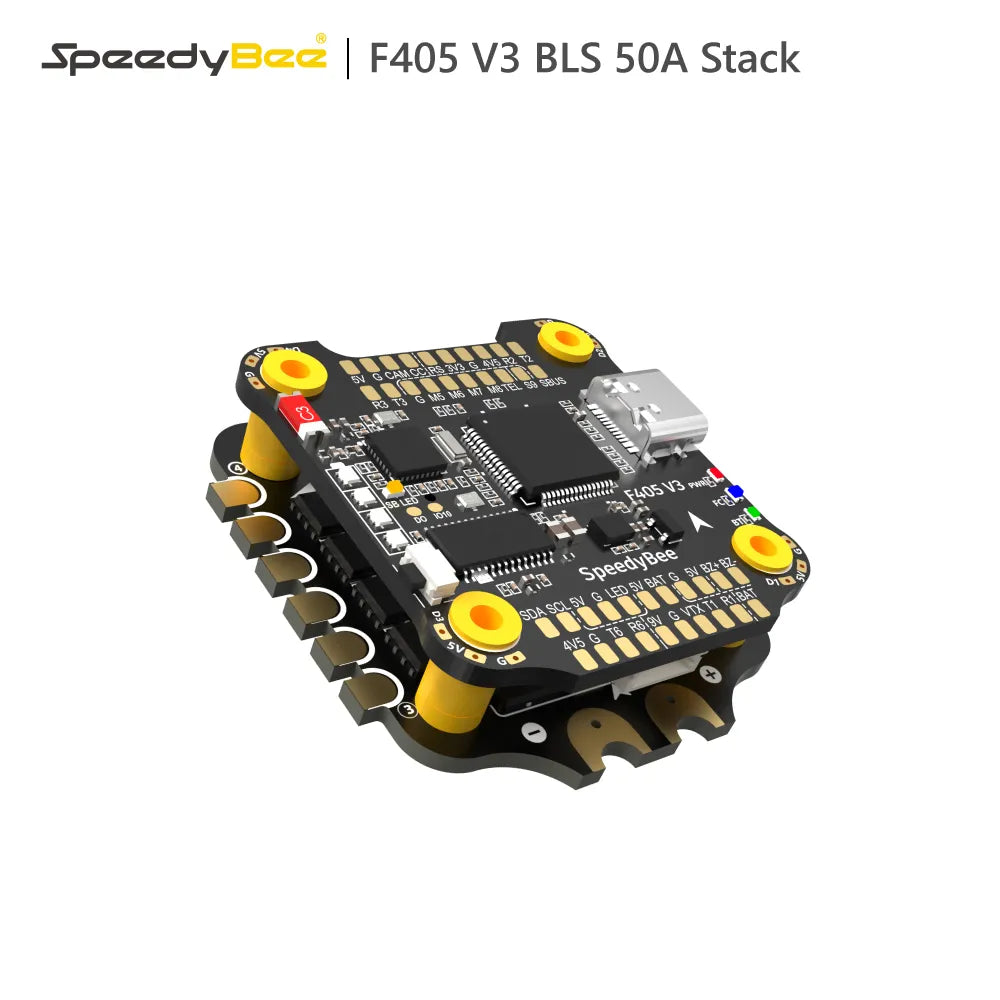 SpeedyBee F405 V3 3-6S 30X30 FC&ESC FPV Stack BMI270 F405 Flight Controller BLHELIS 50A 4in1 ESC for FPV Freestyle Drone Model