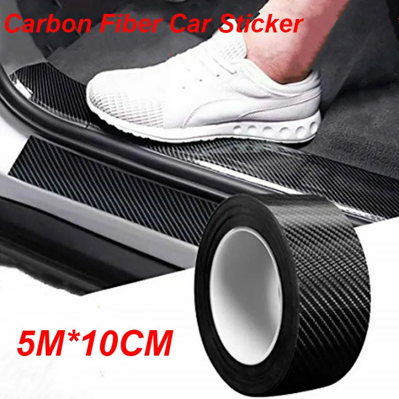 1PC Carbon Fiber Car Sticker Pasting Protective Strip Car Sill Rearview Mirror Anti Scratch Tape Waterproof Protective Film