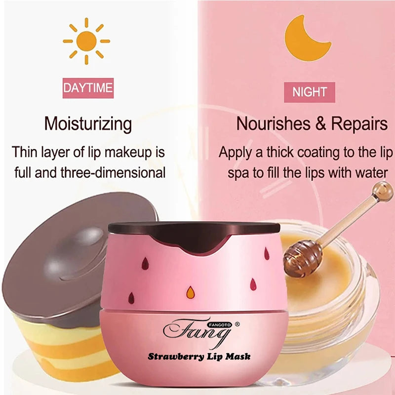 Honey Lip Sleep Mask Night Sleep Maintenance Moisturizing Lip Gloss Bleach Cream Nourishing Lip Care 5.5g