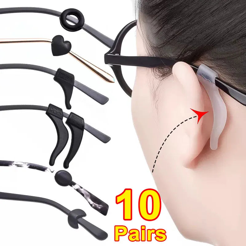 20pcs Anti-slip Silicone Ear Grip Glasses Eyeglasses Leg Ear Hook Stopper Bracket Fastener Accessories Temple Tip Eyewear Holder