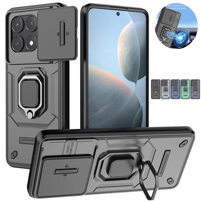 For Poco X6 Pro 5G Case Magnetic Ring Armor Phone Cases for Poko Little X6 X 6 Pro X6pro Pocox6pro Camera Protection Back Cover