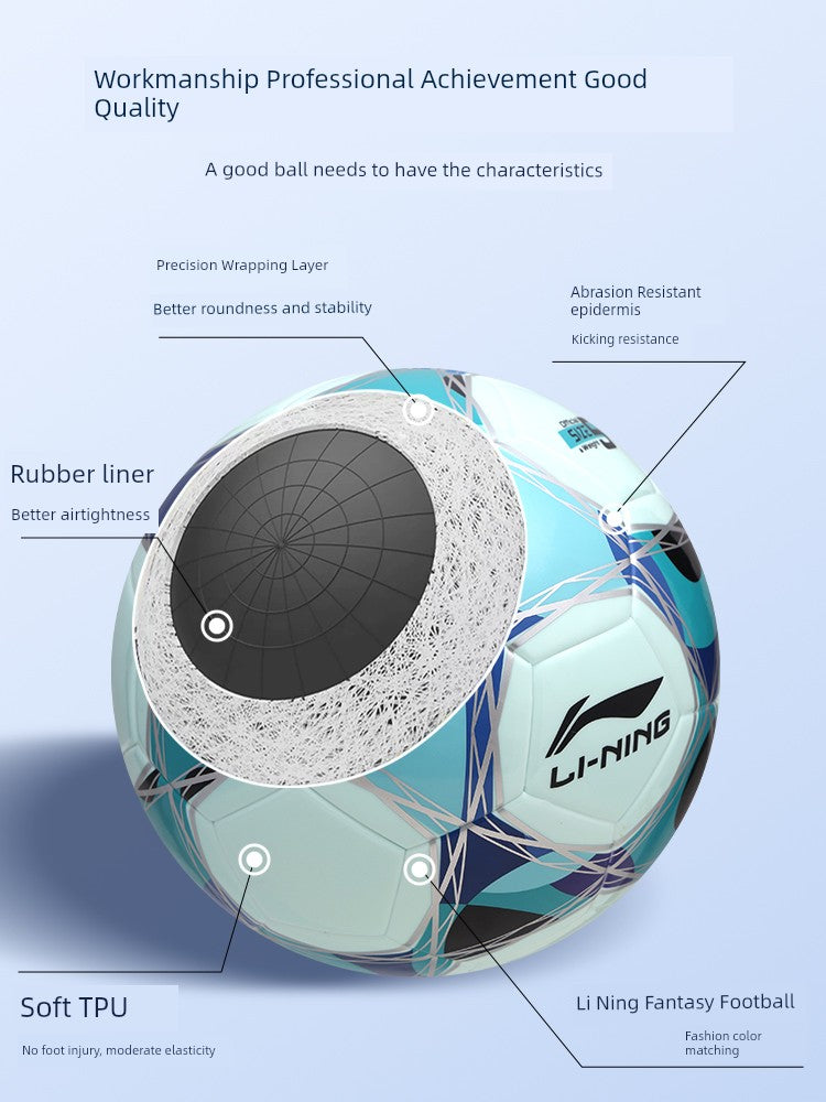 Li Ning Football Professional Senior High School Entrance Examination Competition Training Adult No. 5 Genuine Goods Junior High School and Elementary School Students Special No. 5 No. 4 Standard