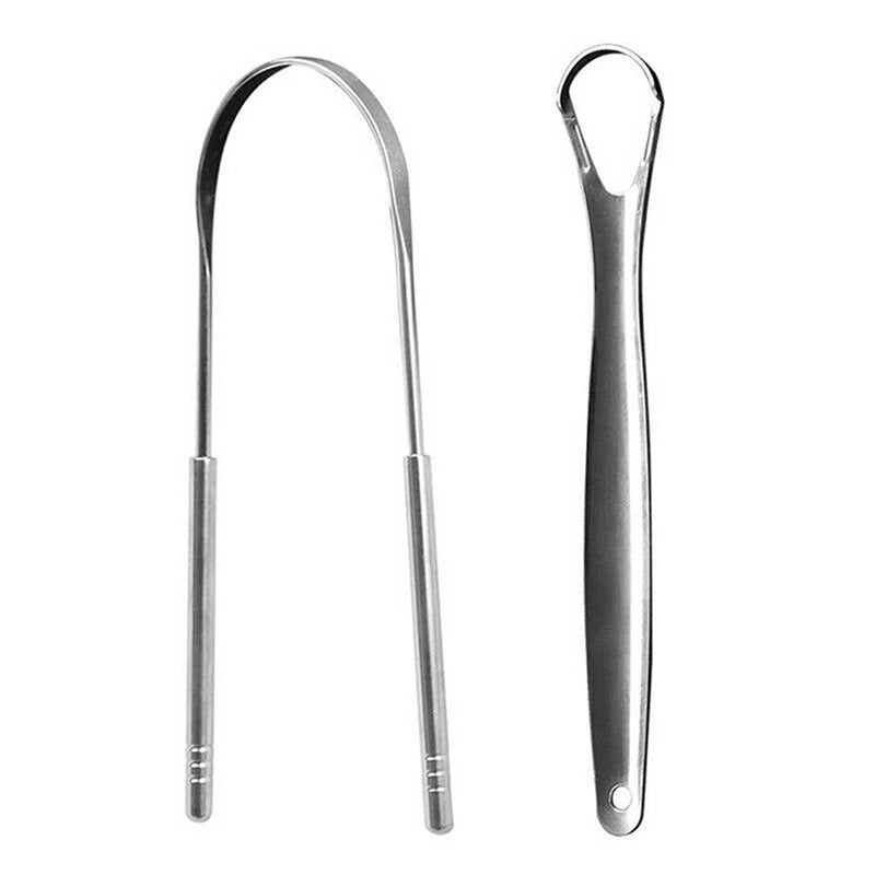 1/2/3 Pcs Tongue Scraper Stainless Steel Tongue Cleaner Bad Breath Removal Oral Care Tools