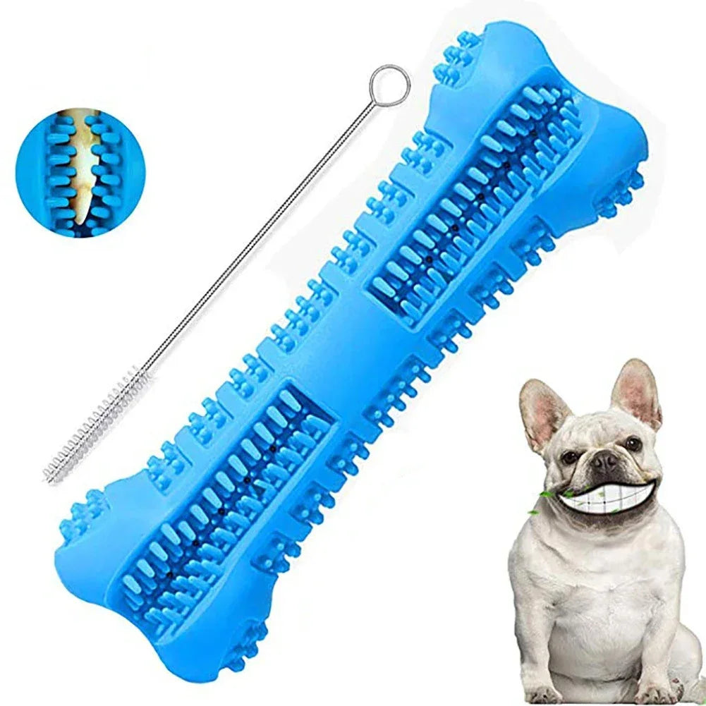 Dog Puppy Toothbrush Rubber Dog Toy Molar Tooth Stick Chew Pet Toys Teeth Cleaning Nontoxic Natural Dental Care for S/M Size Dog