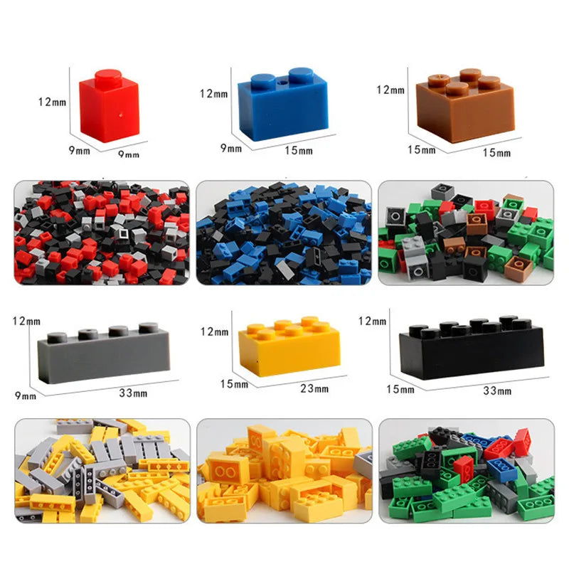 1000 Pieces DIY Creative Building Blocks Bulk Sets City Classic Bricks Assembly Brinquedos Educational Toys for Children