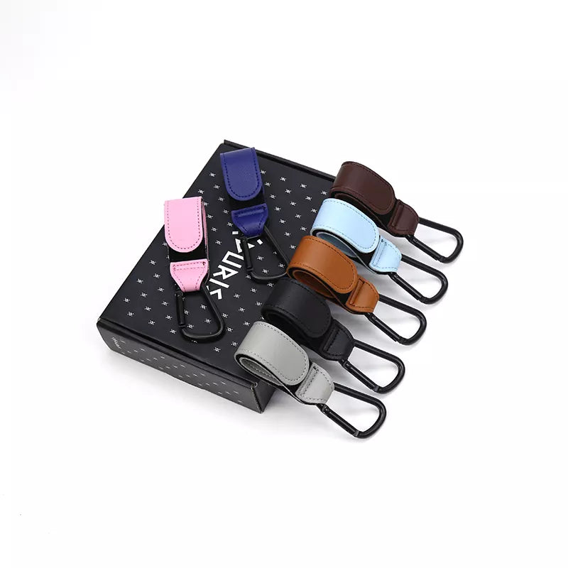 1/2pcs PU Leather Baby Bag Stroller Hook Pram Rotate 360 Degree Rotatable Cart Organizer Pram Hook Crochet Stroller Accessories