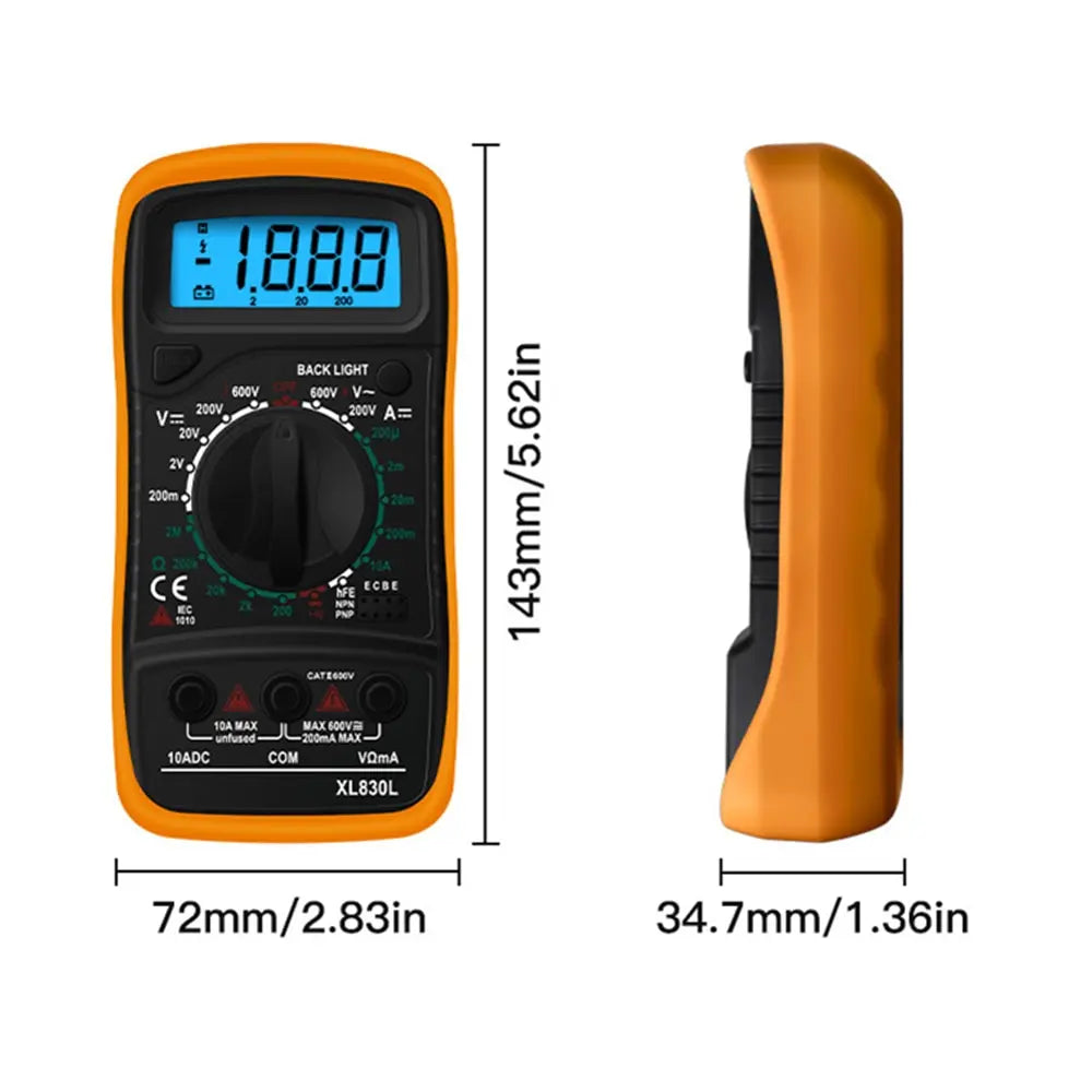 Handheld Digital Multimeter LCD Backlight Portable AC/DC Ammeter Voltmeter Ohm Voltage Tester Meter Multimetro