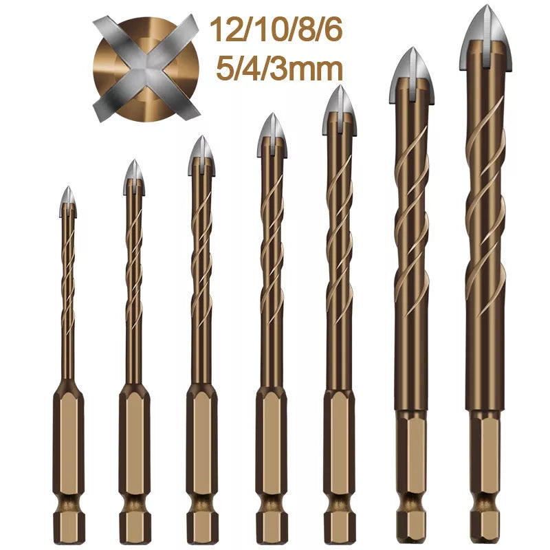 Cross Hexagon Tile Glass Cement Metal Ceramic Wood Plastic Hole Saw Triangle Alloy Drill Bit Size 3mm 4mm 5mm 6mm 8mm 10mm 12mm