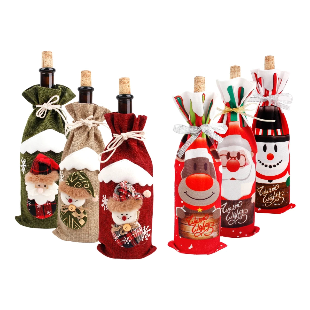 Christmas Wine Bottle Cover Merry Christmas Decorations For Home 2023 Christmas Ornament Xmas Navidad Natal Gifts New Year 2024