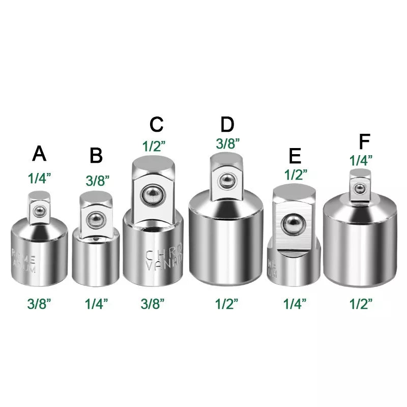 Socket adapter ratchet wrench adapter 1/2 big fly turn 3/8 medium fly turn 1/4 small fly CR-V chrome vanadium steel