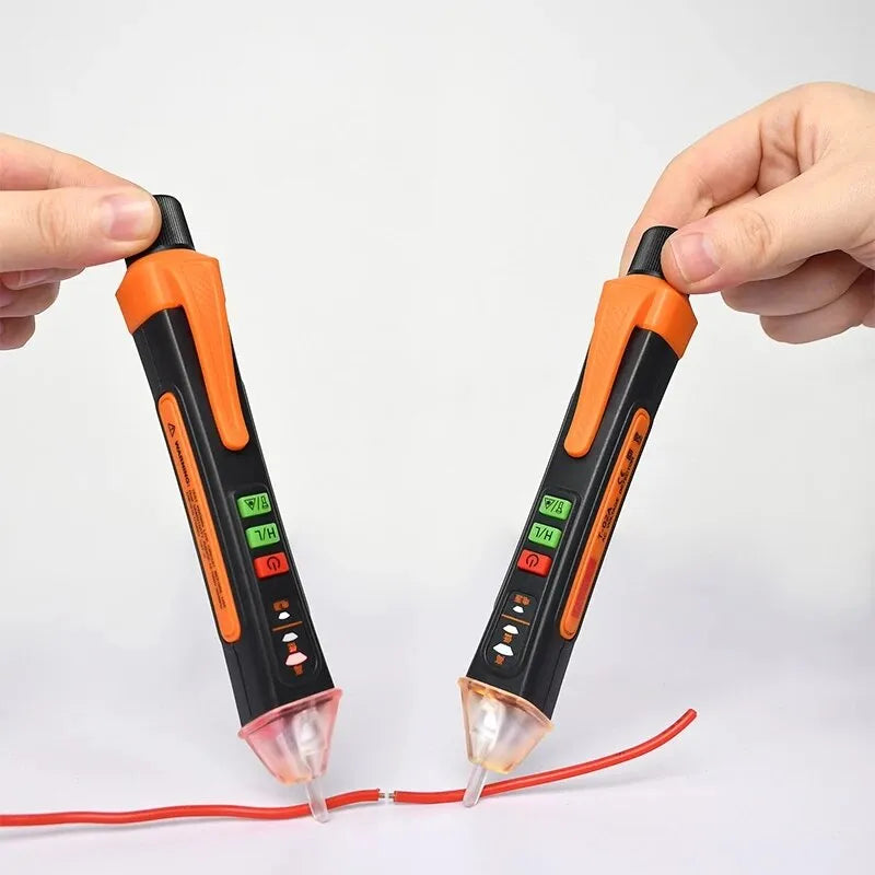 Non-Contact Voltage Tester 12-1000V AC Voltage Checker Pen Orange Smart Circuit Inspection Tool Electricity Measuring Pen