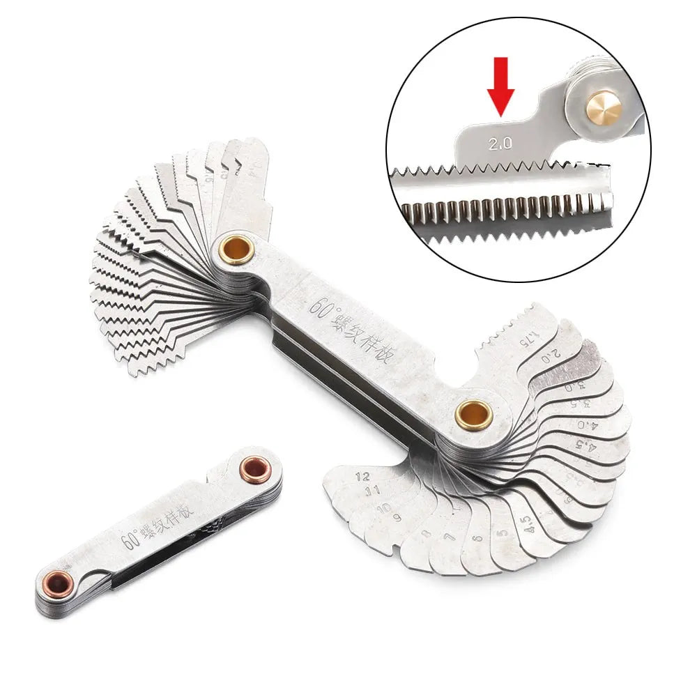 55/60 Degree Metric Inch Thread Plug Gauge Gear Tooth Screw Pitch Gauges Measuring Center Metrisch Thread Measurement Tools