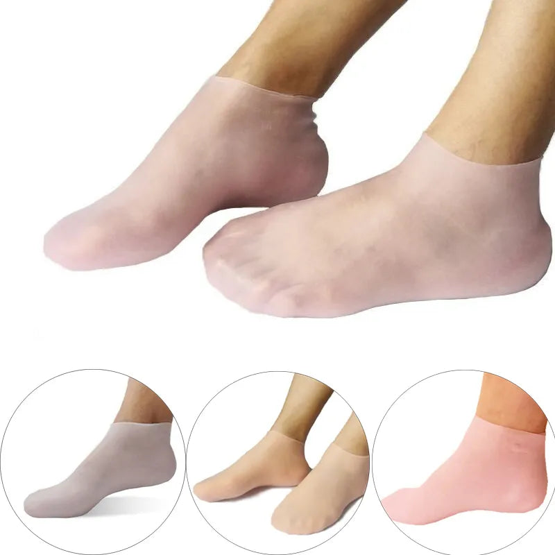 2Pcs Silicone Foot Care Socks Anti Cracking Moisturizing Gel Socks Cracked Dead Skin Remove Protector Pain Relief Pedicure Tools