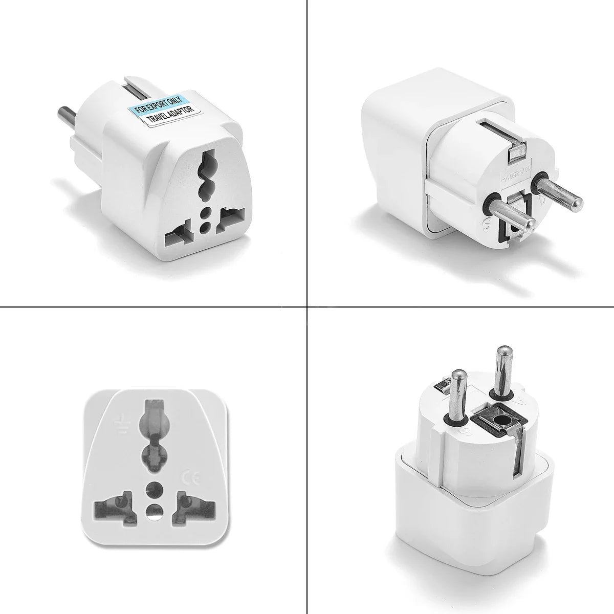 EU Plug Adapter CN American US To EU Euro European Korea Russia FR Universal Travel Adapter 2Pin AC Converter Power Adaptor